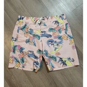 Batman Surf Swim Trunks Mens L Pink Tropical DC Comics Board Shorts
